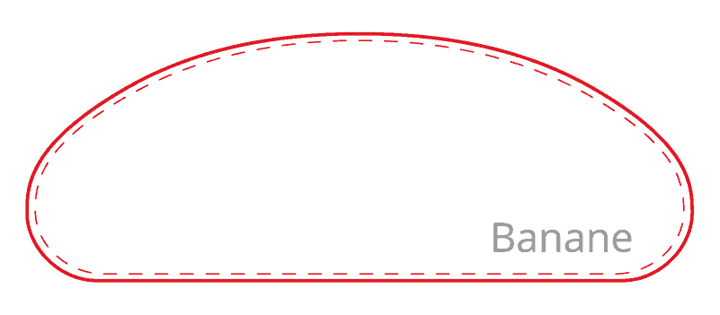Bügelbrett Form Banane für Bügelbrettbezug in Banane