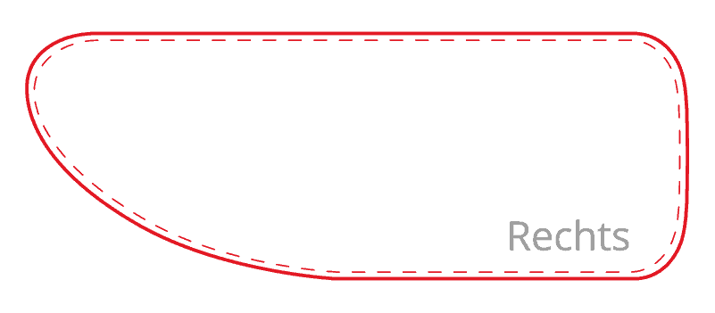 Bügelbrett Form Rechts für Bügelbrettbezug in Rechts
